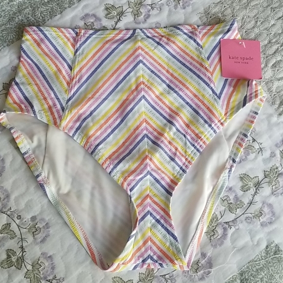 💙HP💙 Kate Spade Beach Stripe Halter High Waist Bikini - Picture 12 of 15